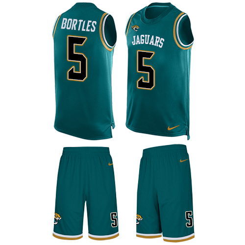 Men's Limited Blake Bortles Nike Jersey Teal Green - #5 Tank Top Suit NFL Jacksonville Jaguars